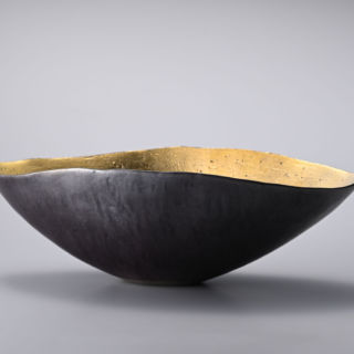 ☆焼物☆ 藤平伸 『華絵扁壷』 共箱 【花器 京都市立芸術大学名誉教授】